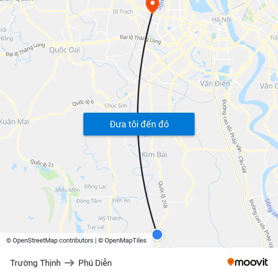 Trường Thịnh to Phú Diễn map
