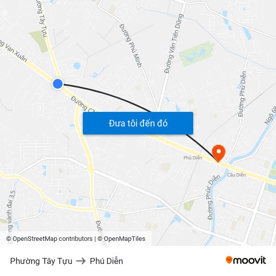 Phường Tây Tựu to Phú Diễn map