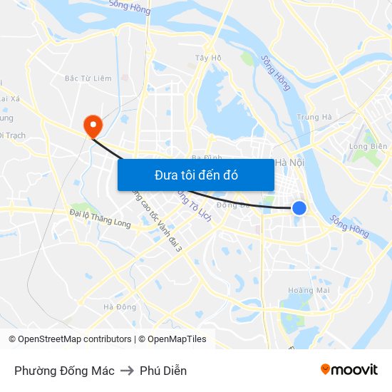 Phường Đống Mác to Phú Diễn map