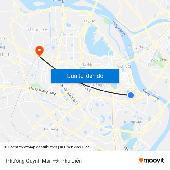 Phường Quỳnh Mai to Phú Diễn map