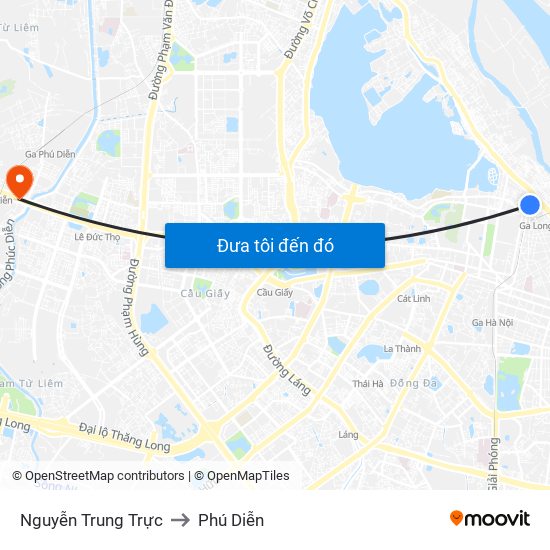 Nguyễn Trung Trực to Phú Diễn map
