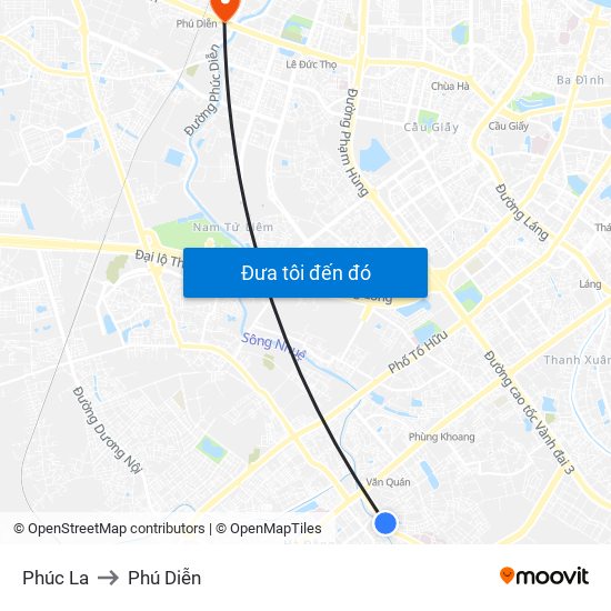 Phúc La to Phú Diễn map