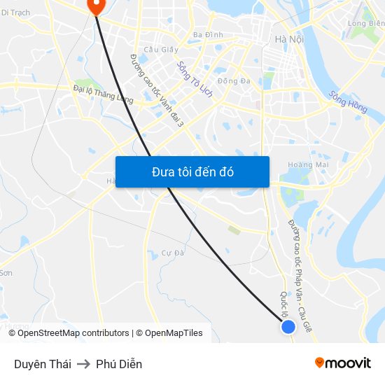 Duyên Thái to Phú Diễn map