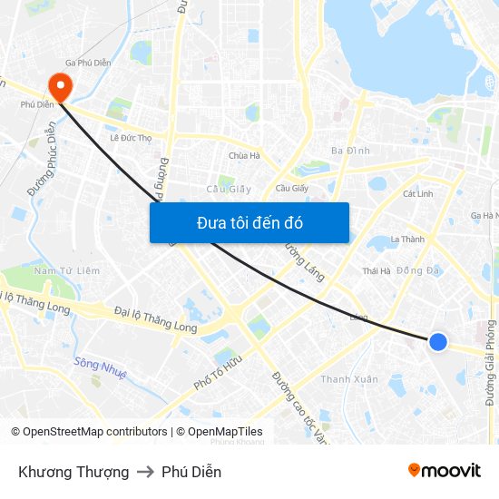 Khương Thượng to Phú Diễn map