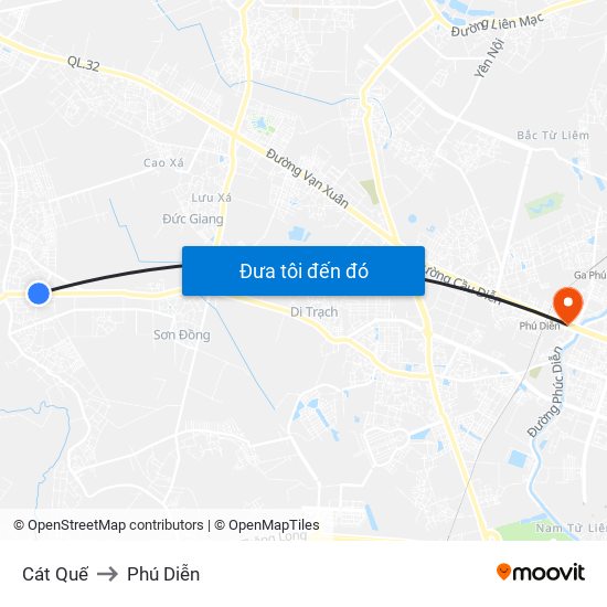 Cát Quế to Phú Diễn map