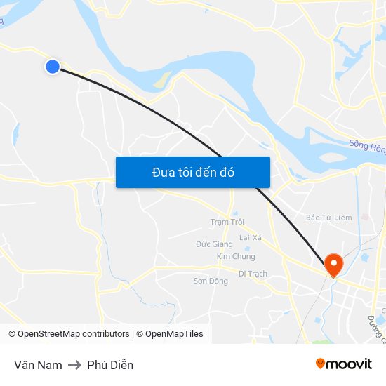 Vân Nam to Phú Diễn map