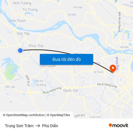Trung Sơn Trầm to Phú Diễn map