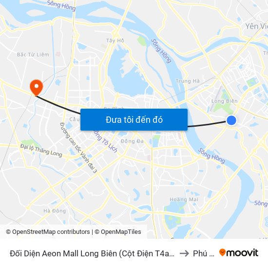 Đối Diện Aeon Mall Long Biên (Cột Điện T4a/2a-B Đường Cổ Linh) to Phú Diễn map