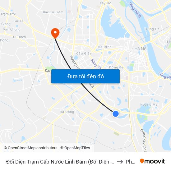 Đối Diện Trạm Cấp Nước Linh Đàm (Đối Diện Chung Cư Hh1c) - Nguyễn Hữu Thọ to Phú Diễn map
