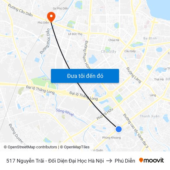 517 Nguyễn Trãi - Đối Diện Đại Học Hà Nội to Phú Diễn map