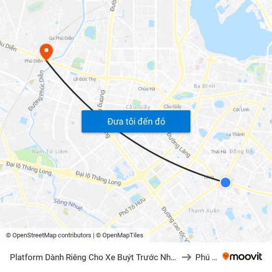 Platform Dành Riêng Cho Xe Buýt Trước Nhà 604 Trường Chinh to Phú Diễn map