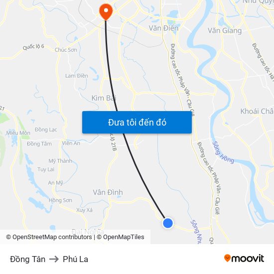 Đồng Tân to Phú La map