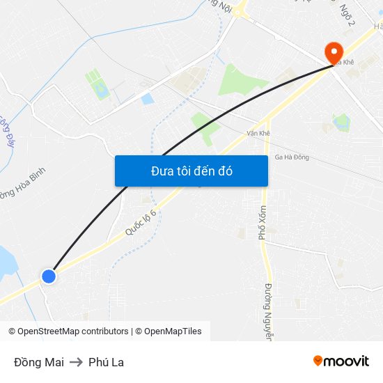 Đồng Mai to Phú La map