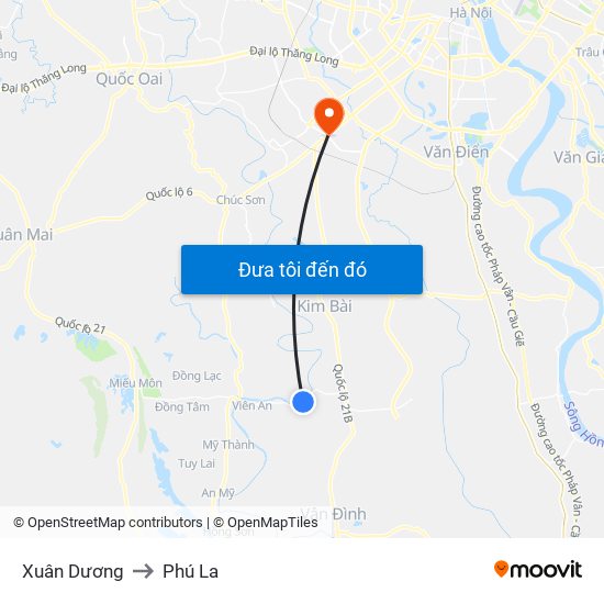 Xuân Dương to Phú La map