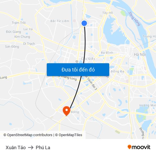 Xuân Tảo to Phú La map