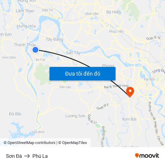 Sơn Đà to Phú La map