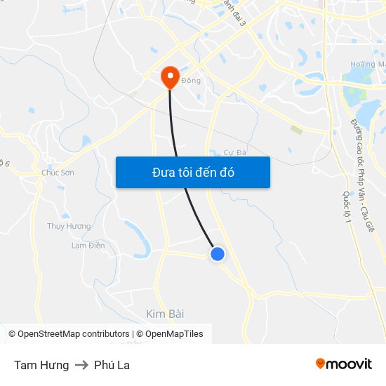 Tam Hưng to Phú La map