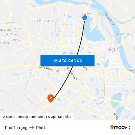 Phú Thượng to Phú La map