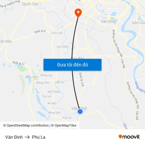 Vân Đình to Phú La map