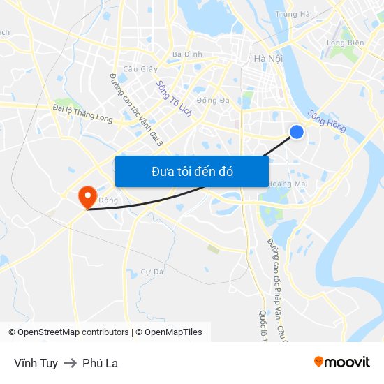 Vĩnh Tuy to Phú La map