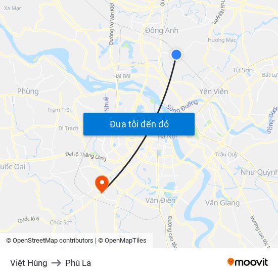 Việt Hùng to Phú La map