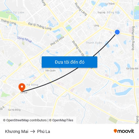 Khương Mai to Phú La map