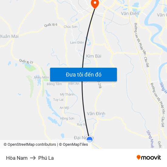 Hòa Nam to Phú La map