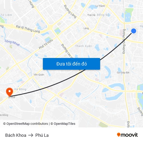 Bách Khoa to Phú La map