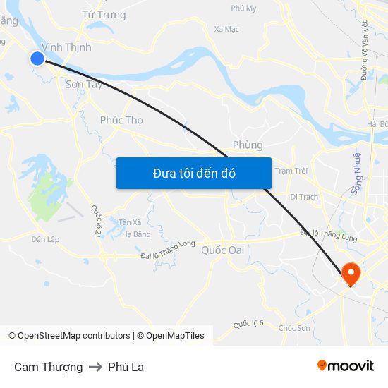 Cam Thượng to Phú La map