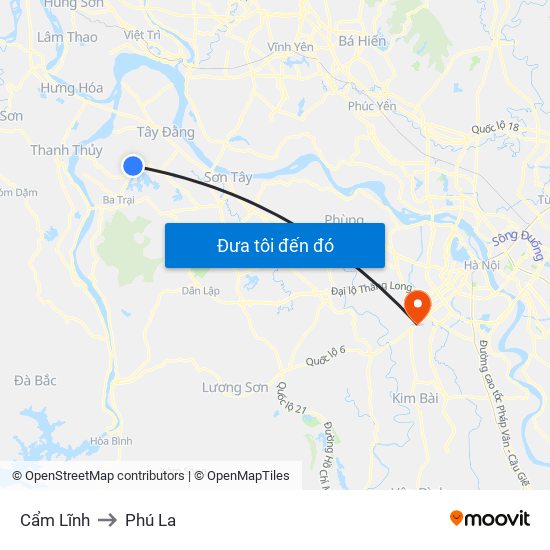 Cẩm Lĩnh to Phú La map