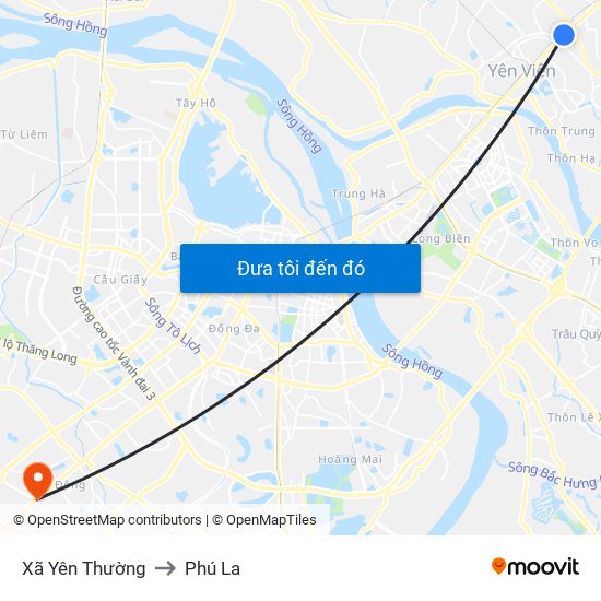 Xã Yên Thường to Phú La map