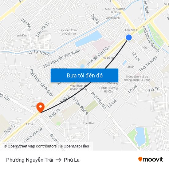 Phường Nguyễn Trãi to Phú La map