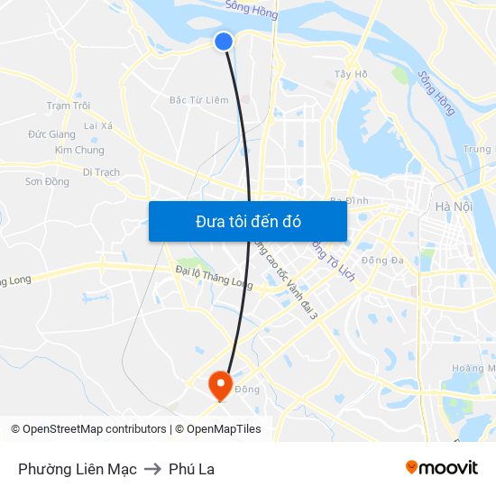 Phường Liên Mạc to Phú La map