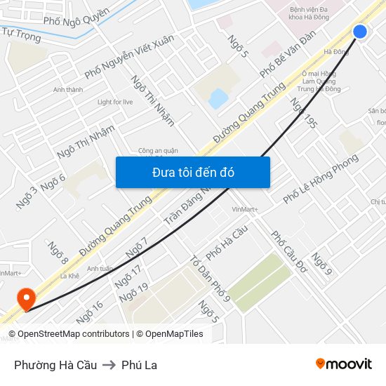 Phường Hà Cầu to Phú La map