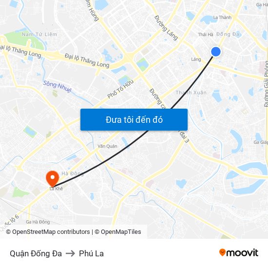 Quận Đống Đa to Phú La map