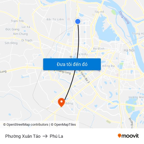 Phường Xuân Tảo to Phú La map