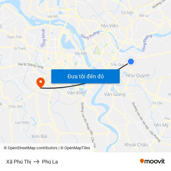 Xã Phú Thị to Phú La map
