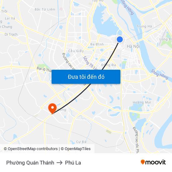 Phường Quán Thánh to Phú La map