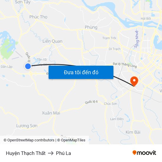Huyện Thạch Thất to Phú La map