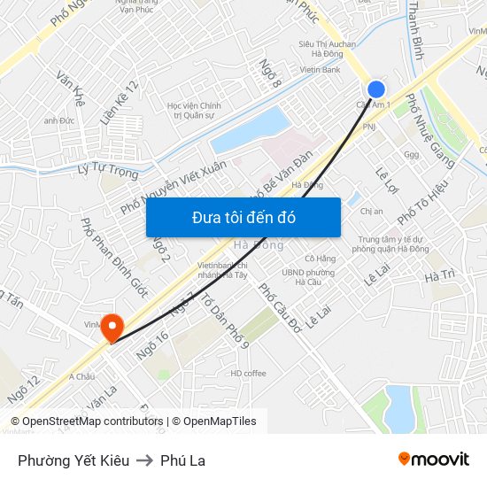 Phường Yết Kiêu to Phú La map