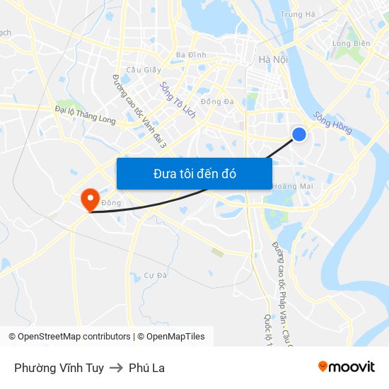 Phường Vĩnh Tuy to Phú La map