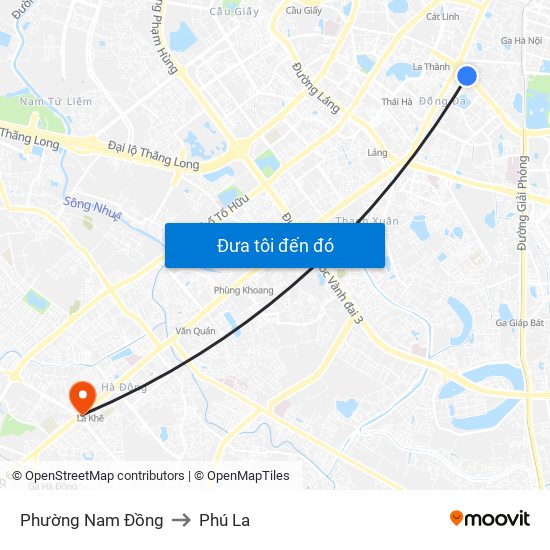 Phường Nam Đồng to Phú La map