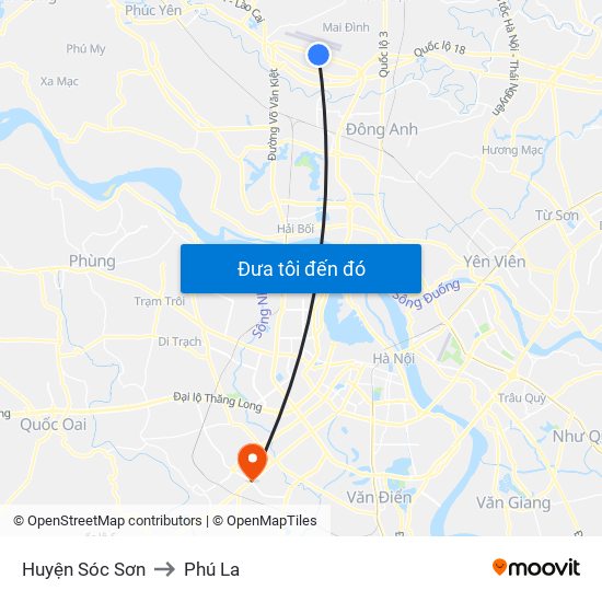 Huyện Sóc Sơn to Phú La map