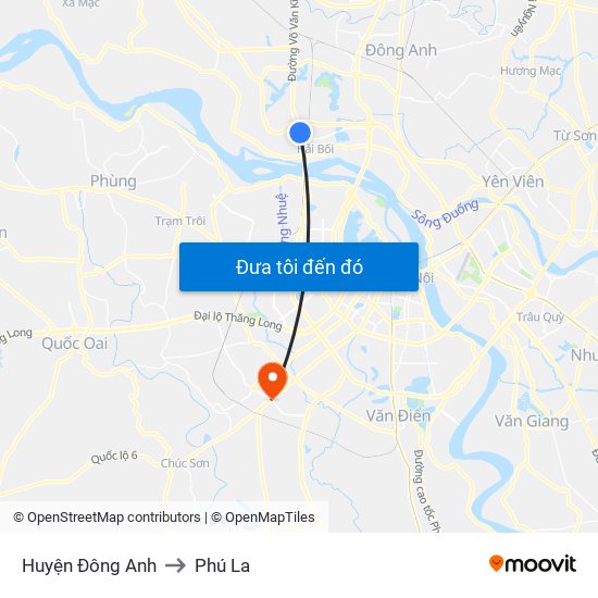 Huyện Đông Anh to Phú La map