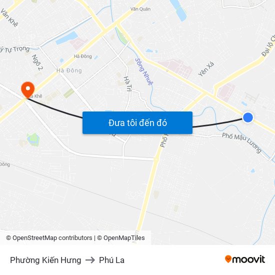 Phường Kiến Hưng to Phú La map