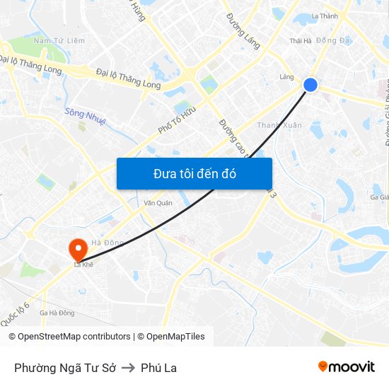 Phường Ngã Tư Sở to Phú La map
