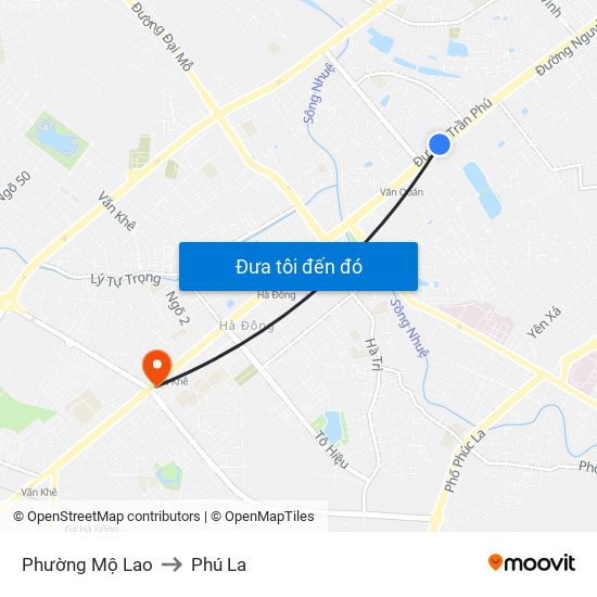 Phường Mộ Lao to Phú La map