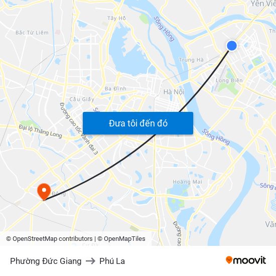 Phường Đức Giang to Phú La map