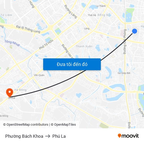 Phường Bách Khoa to Phú La map