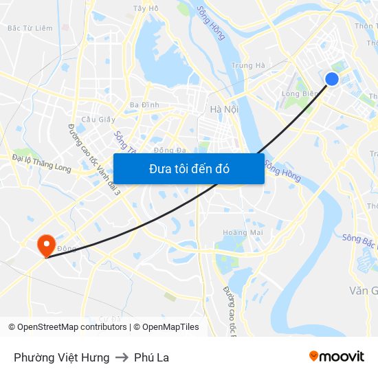 Phường Việt Hưng to Phú La map